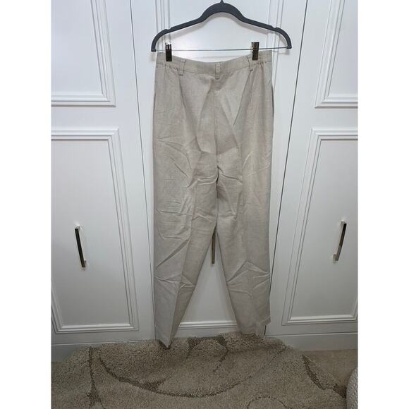 Liz Claiborne Women's Beige Linen Blend Dress Pants Size 10 Straight Leg Casual - Picture 10 of 11